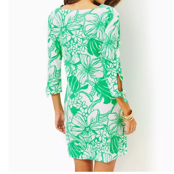 Lilly Pulitzer Dress Lidiya Boat Neck Spearmint Oversized Kiss My Tulips - Picture 12 of 12